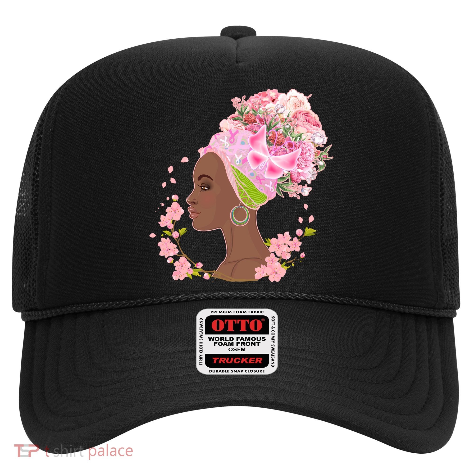 Breast Cancer Awareness Pink Flower Warrior Survivor Hat