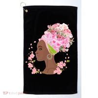 Breast Cancer Awareness Pink Flower Warrior Survivor Golf Towel thumb 0