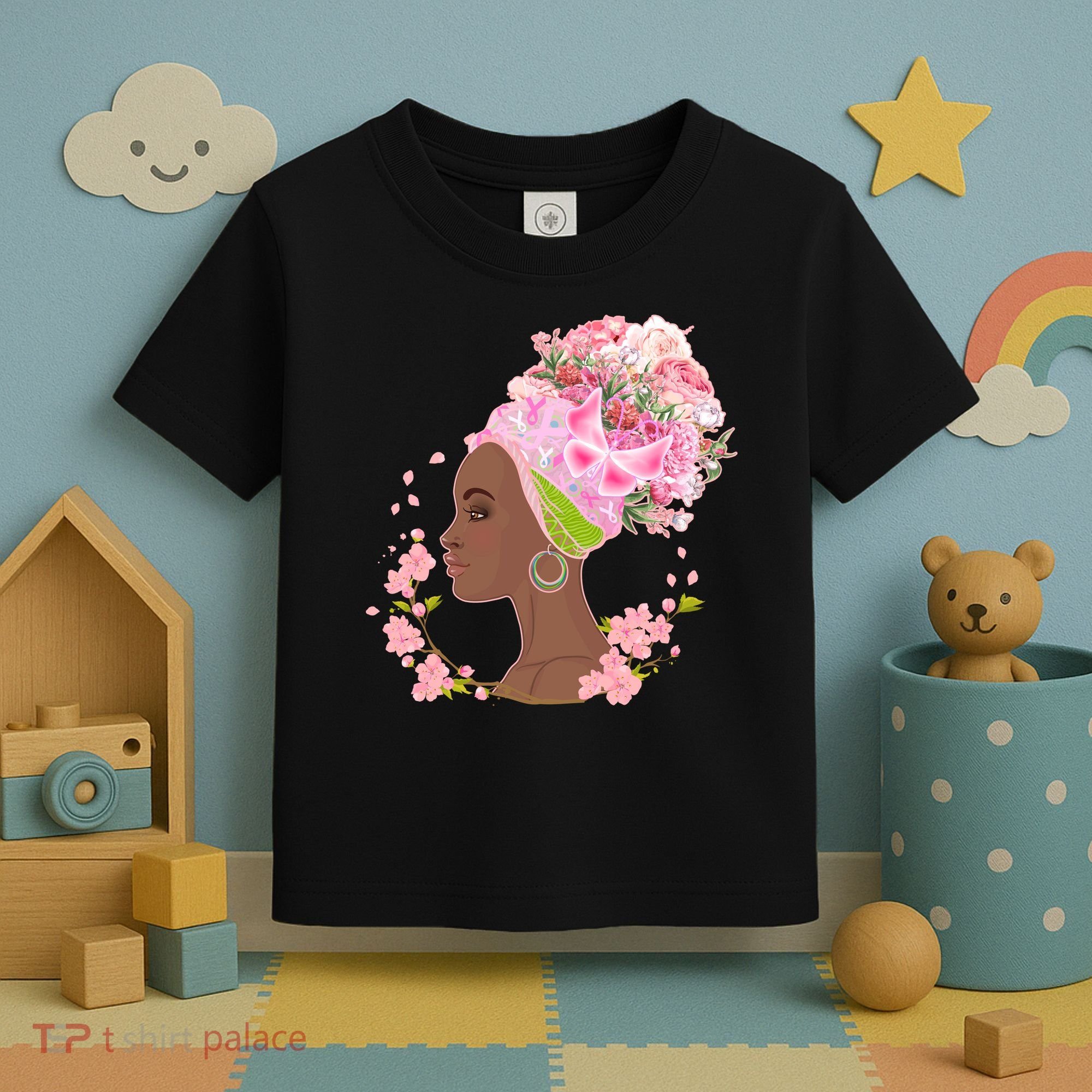 Breast Cancer Awareness Pink Flower Warrior Survivor Toddler T-Shirt