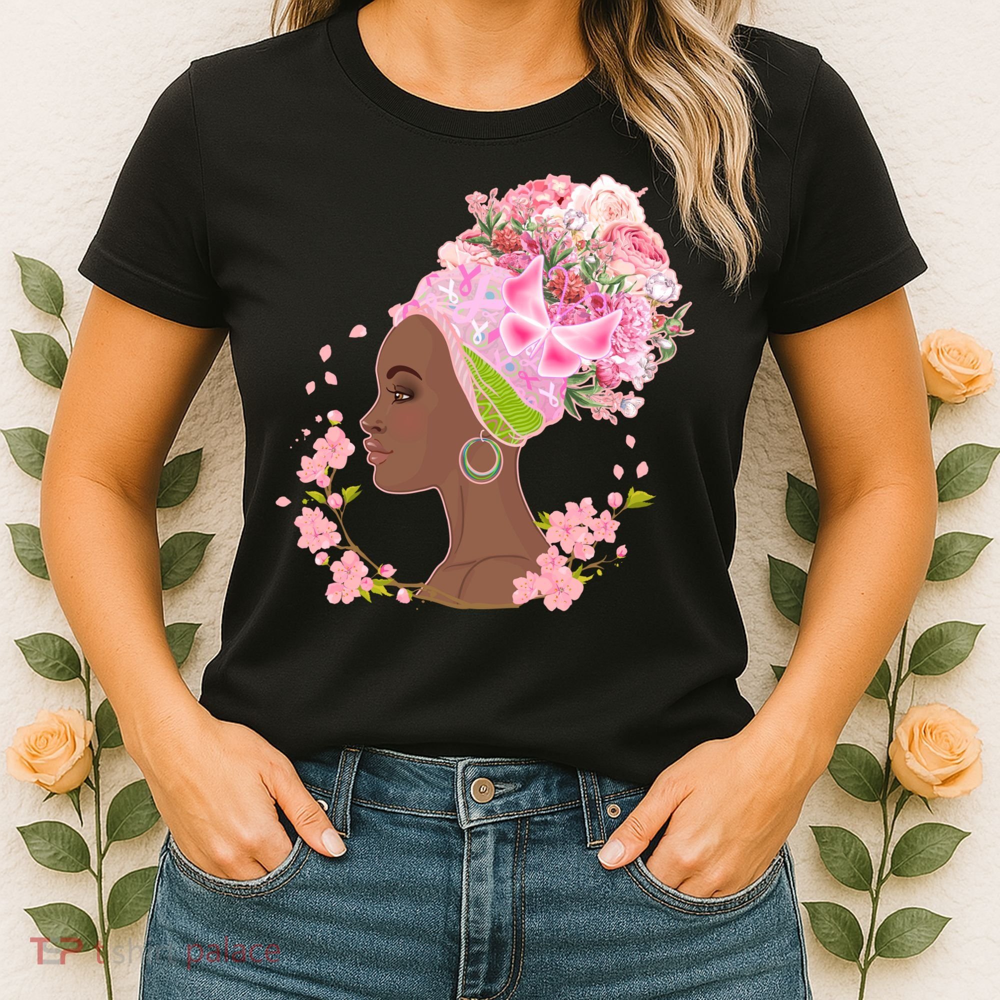 Breast Cancer Awareness Pink Flower Warrior Survivor Women's T-Shirt