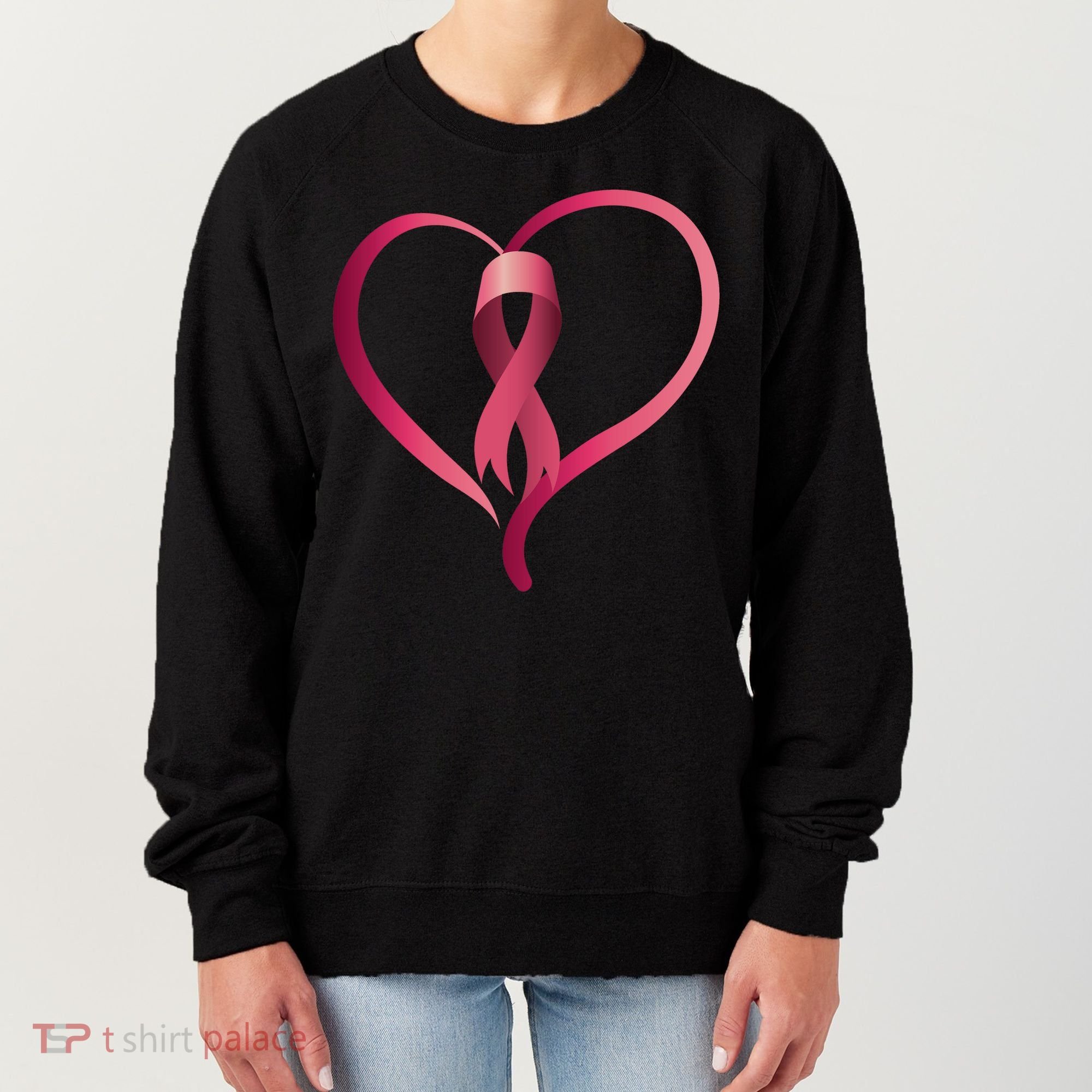 Breast Cancer Awareness Ribbon Heart Women's Sweatshirt