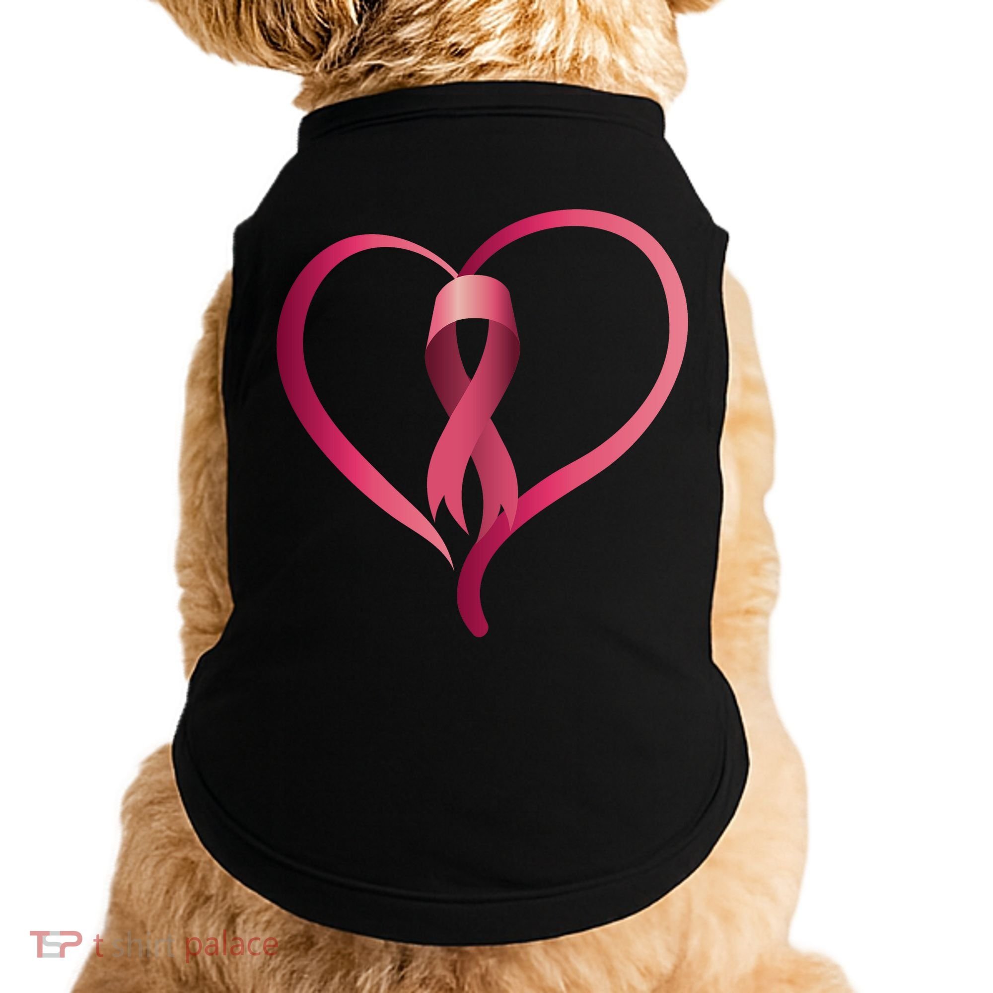 Breast Cancer Awareness Ribbon Heart Doggie Tank