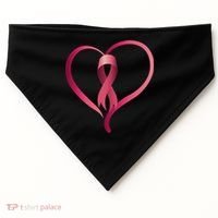 Breast Cancer Awareness Ribbon Heart USA-Made Doggie Bandana thumb 0
