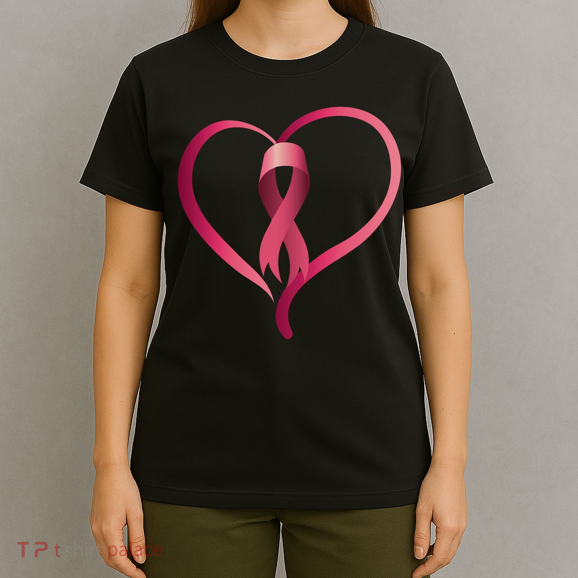 Breast Cancer Awareness Ribbon Heart T-Shirt
