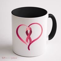 Breast Cancer Awareness Ribbon Heart Coffee Mug thumb 1