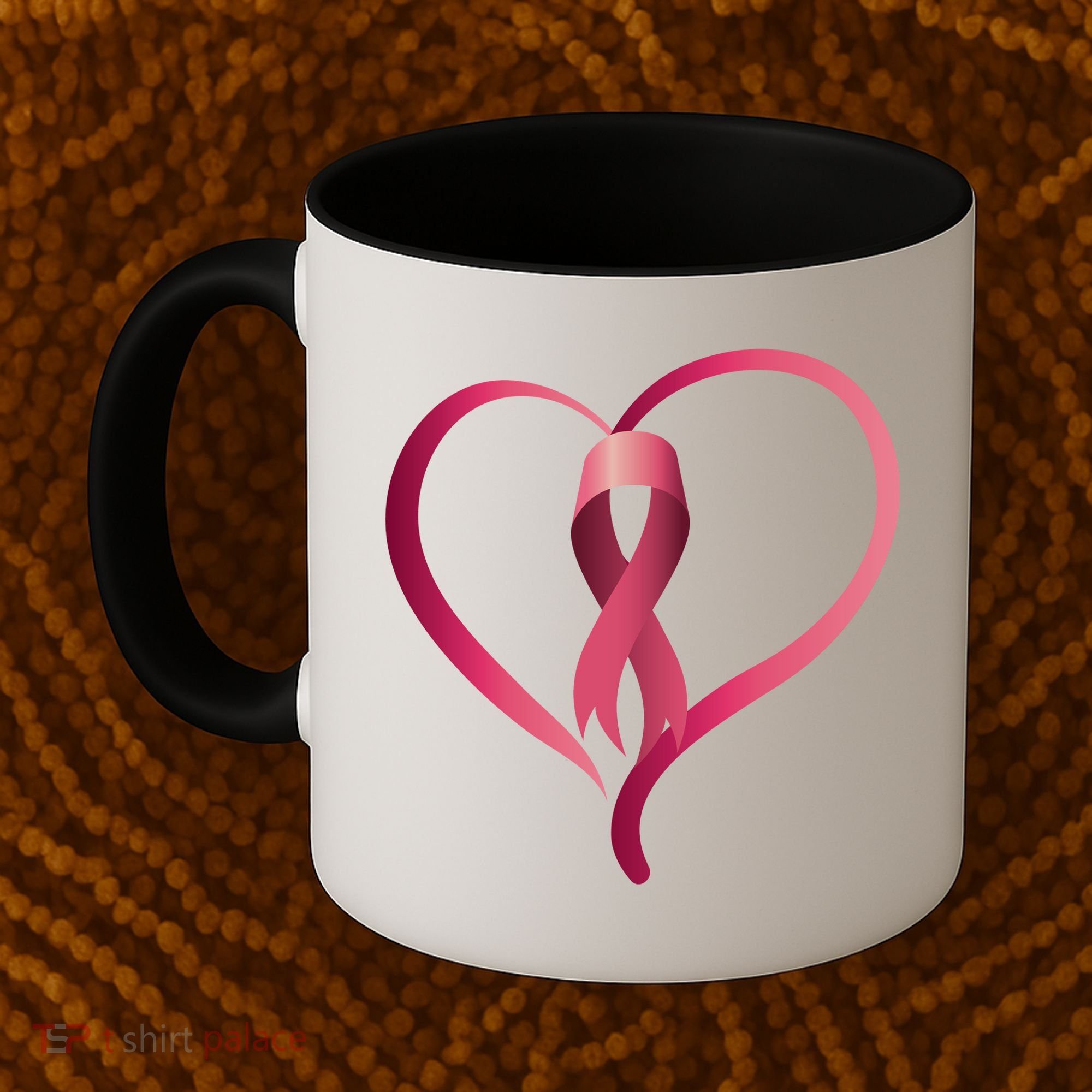 Breast Cancer Awareness Ribbon Heart Coffee Mug