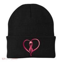 Breast Cancer Awareness Ribbon Heart Beanie thumb 0