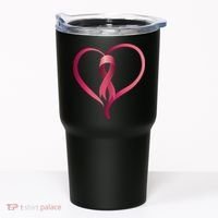 Breast Cancer Awareness Ribbon Heart Tumbler thumb 0