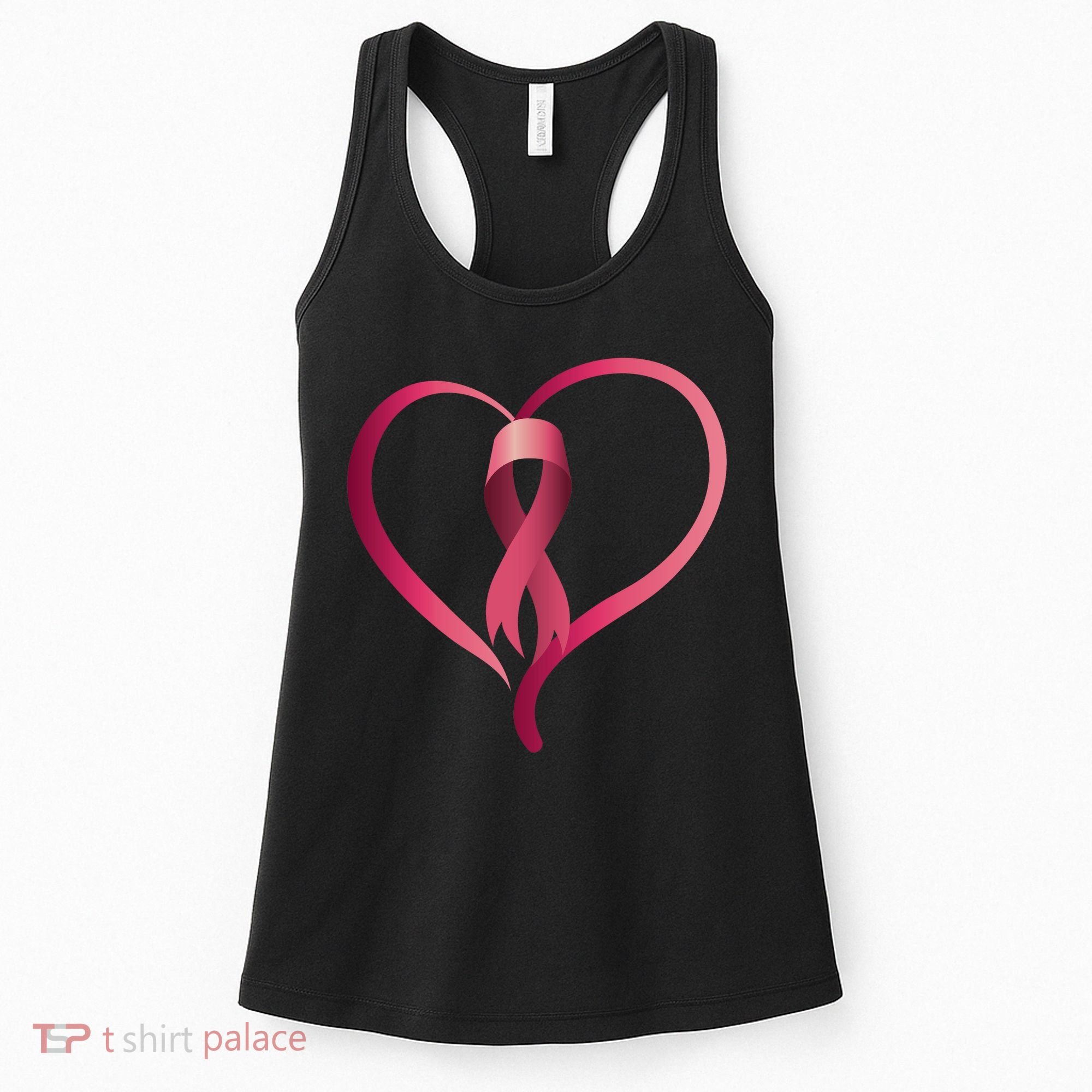 Breast Cancer Awareness Ribbon Heart Women's Tank Top