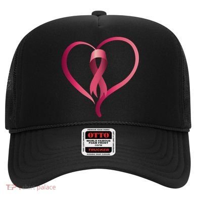 Breast Cancer Awareness Ribbon Heart Hat