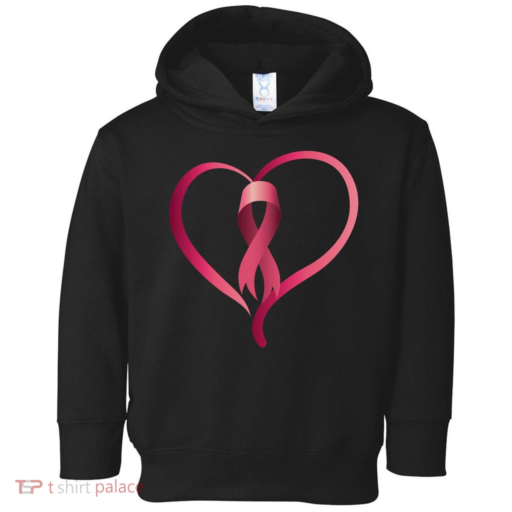 Breast Cancer Awareness Ribbon Heart Toddler Hoodie