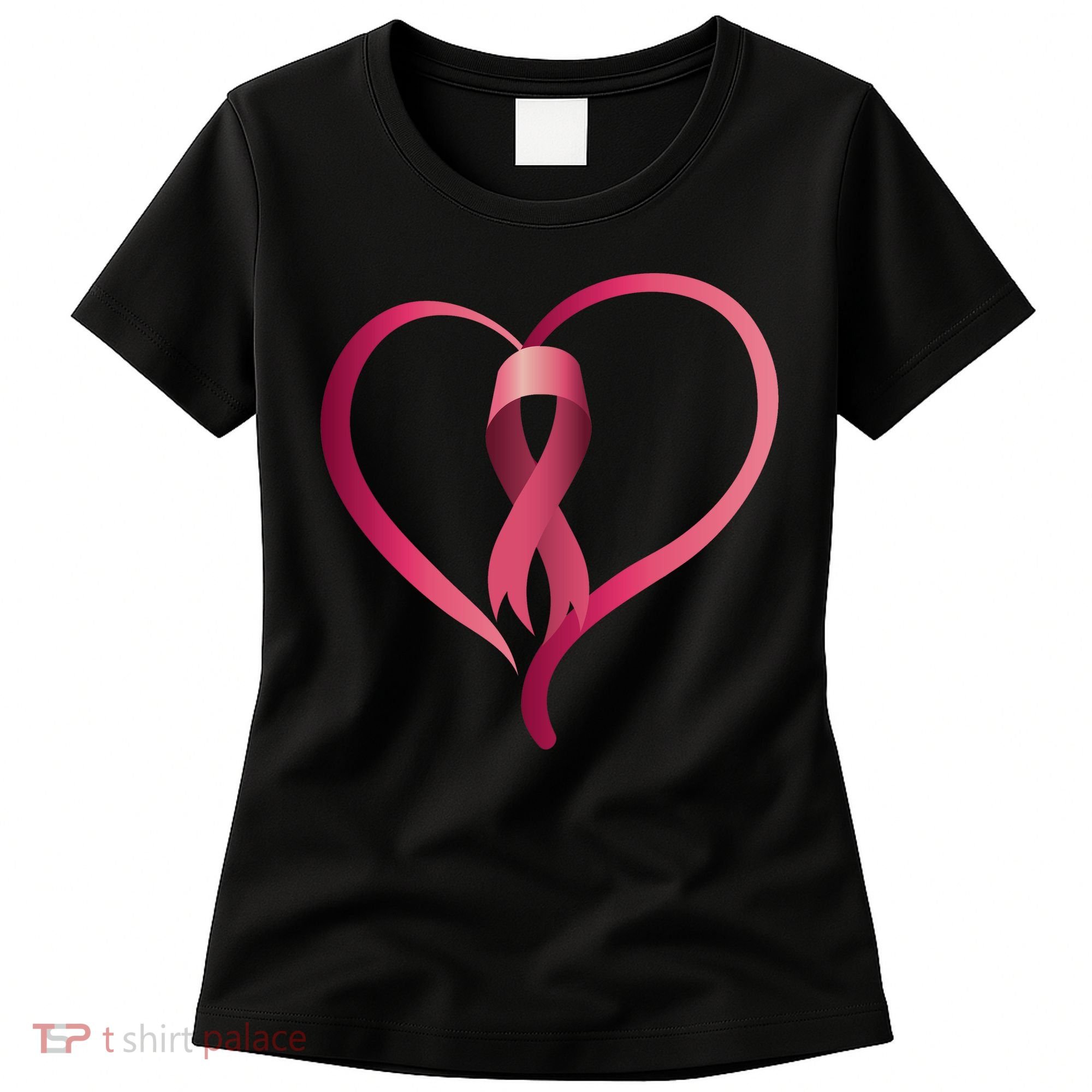 Breast Cancer Awareness Ribbon Heart Women's T-Shirt
