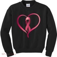 Breast Cancer Awareness Ribbon Heart Kids Sweatshirt thumb 0