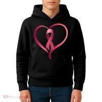 Breast Cancer Awareness Ribbon Heart Kids Hoodie thumb 4