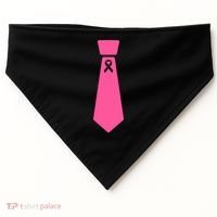 Breast Cancer Awareness Ribbon Tie USA-Made Doggie Bandana thumb 0
