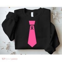 Breast Cancer Awareness Ribbon Tie Sweatshirt thumb 2