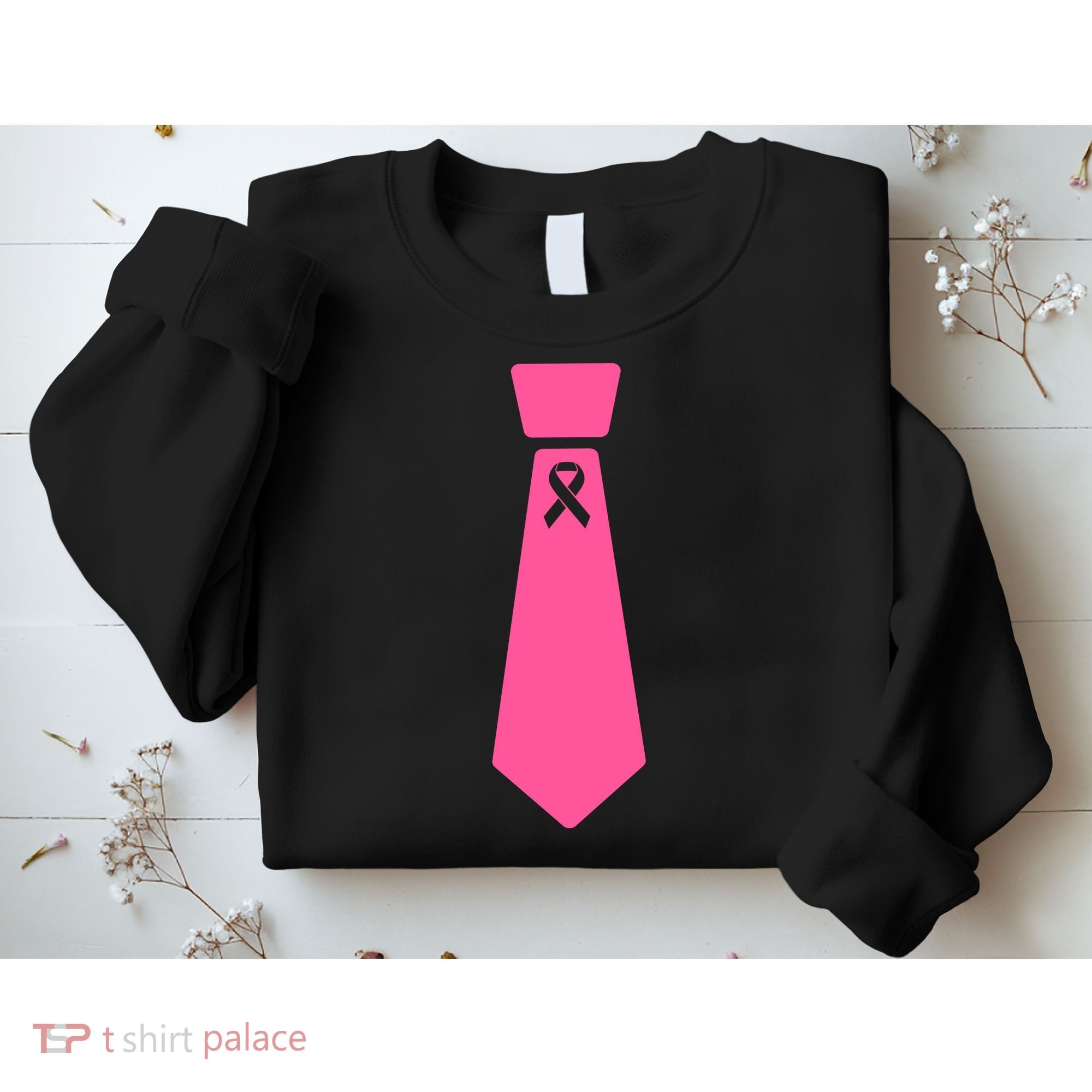 Breast Cancer Awareness Ribbon Tie Sweatshirt