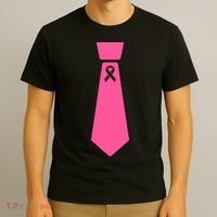 Breast Cancer Awareness Ribbon Tie T-Shirt thumb 3