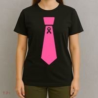 Breast Cancer Awareness Ribbon Tie T-Shirt thumb 4