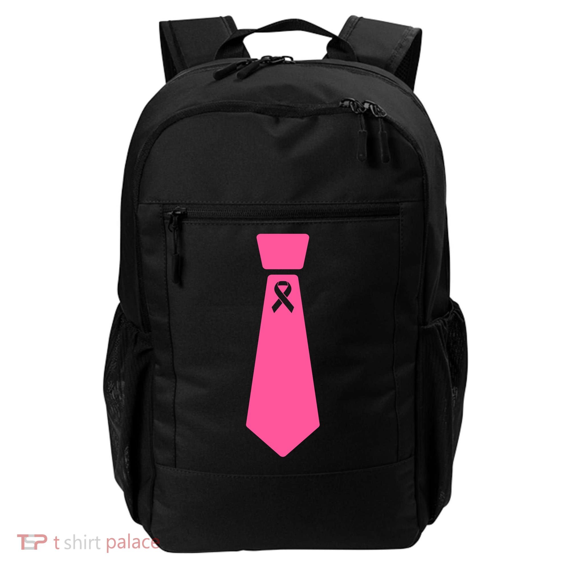 Breast Cancer Awareness Ribbon Tie Backpack