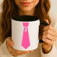 Breast Cancer Awareness Ribbon Tie Coffee Mug thumb 3