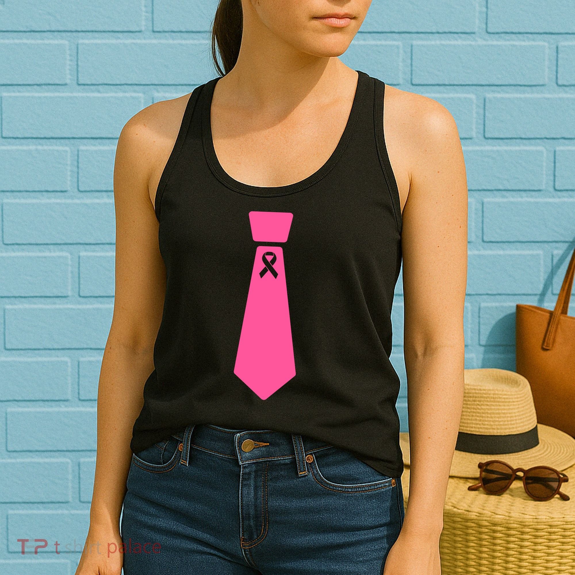 Breast Cancer Awareness Ribbon Tie Women's Tank Top
