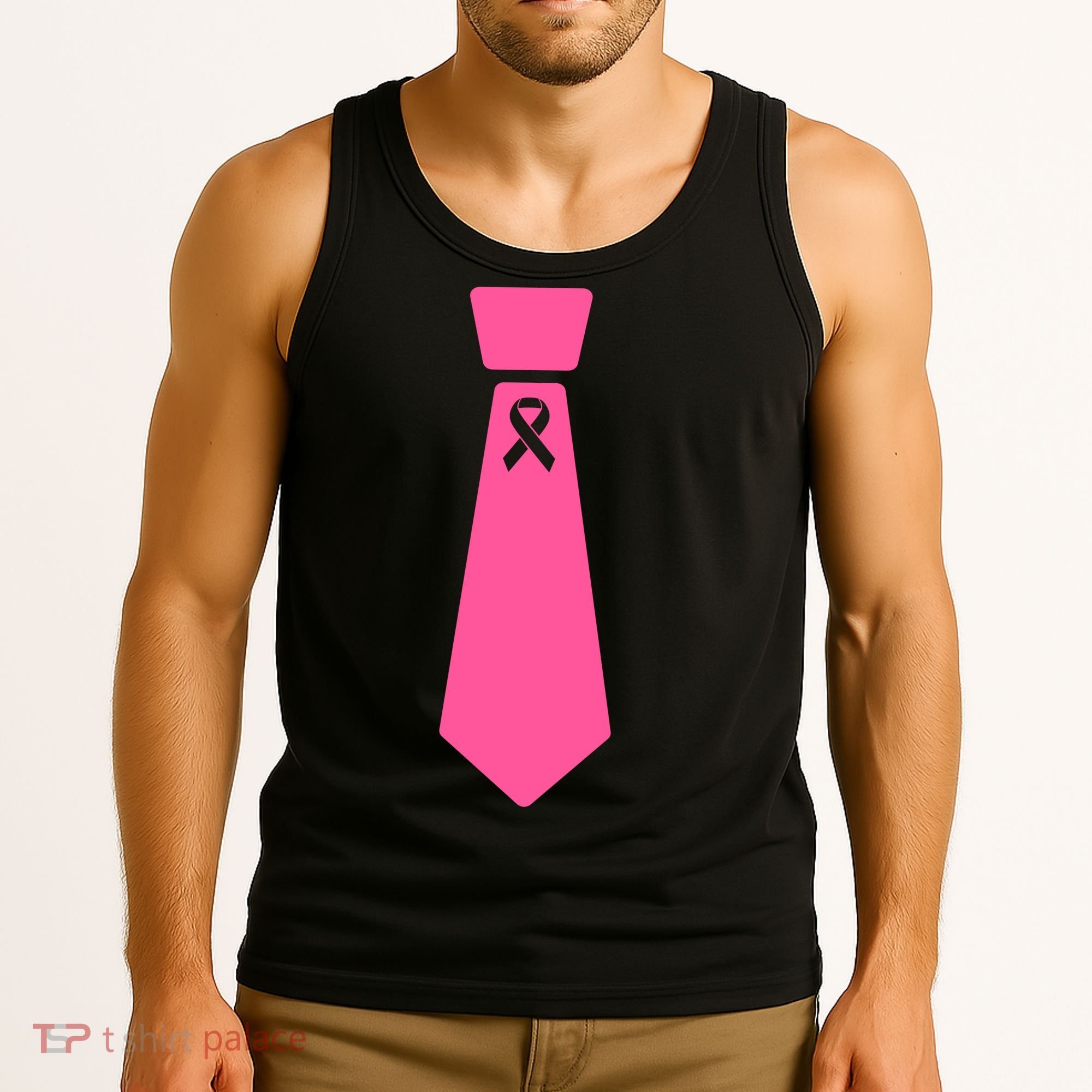 Breast Cancer Awareness Ribbon Tie Tank Top