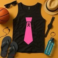 Breast Cancer Awareness Ribbon Tie Tank Top thumb 4