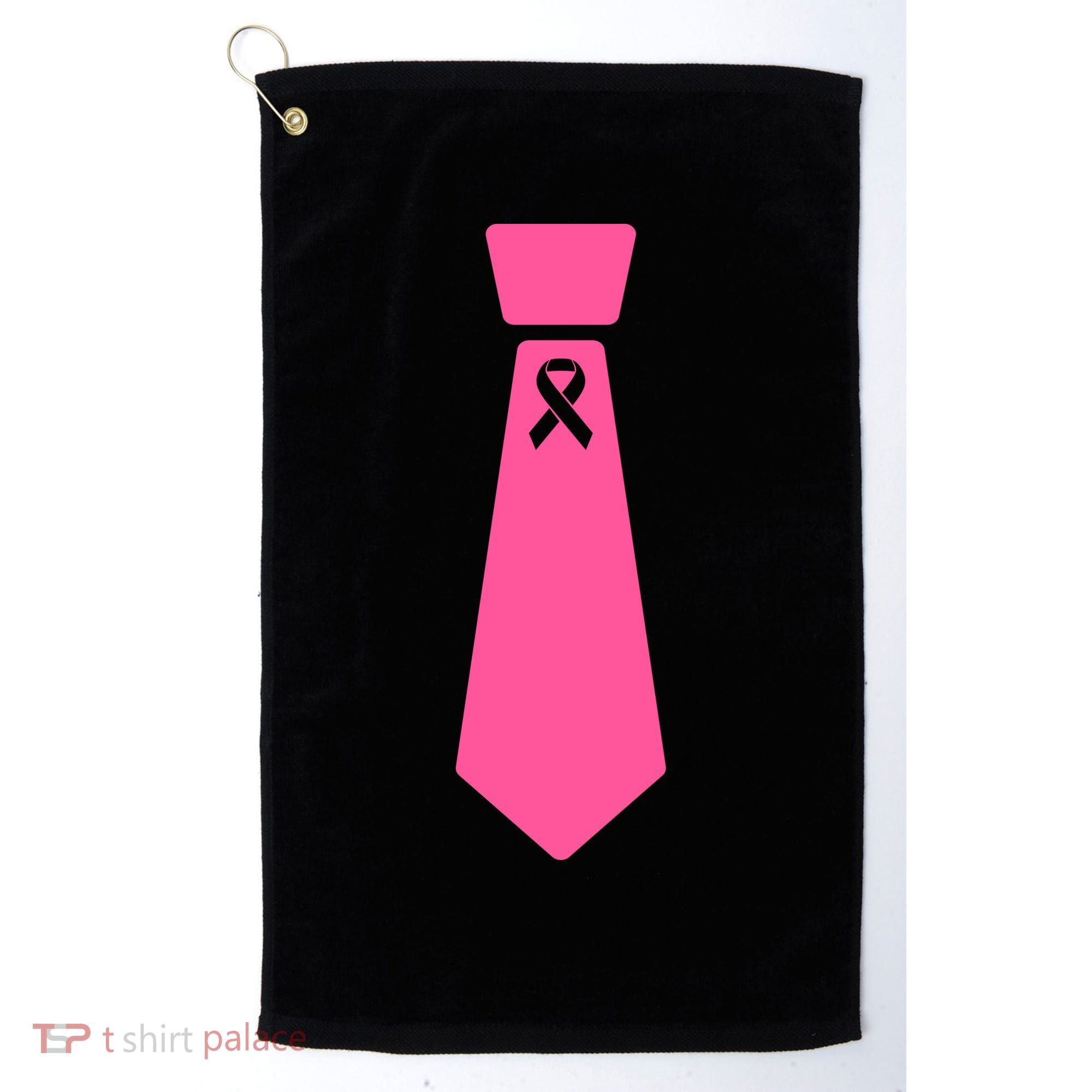 Breast Cancer Awareness Ribbon Tie Golf Towel