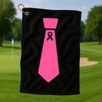 Breast Cancer Awareness Ribbon Tie Golf Towel thumb 1