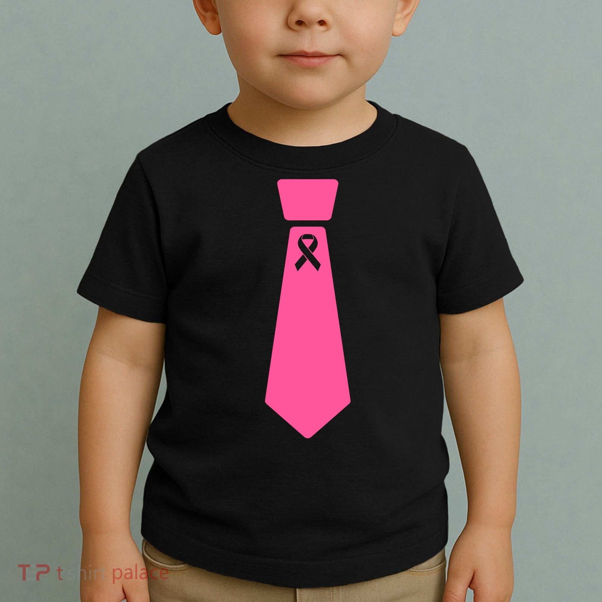 Breast Cancer Awareness Ribbon Tie Toddler T-Shirt