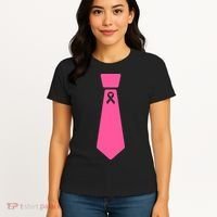 Breast Cancer Awareness Ribbon Tie Women's T-Shirt thumb 4