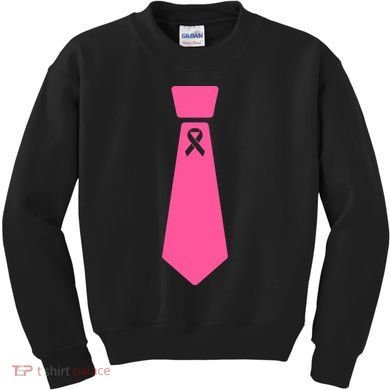 Breast Cancer Awareness Ribbon Tie Kids Sweatshirt