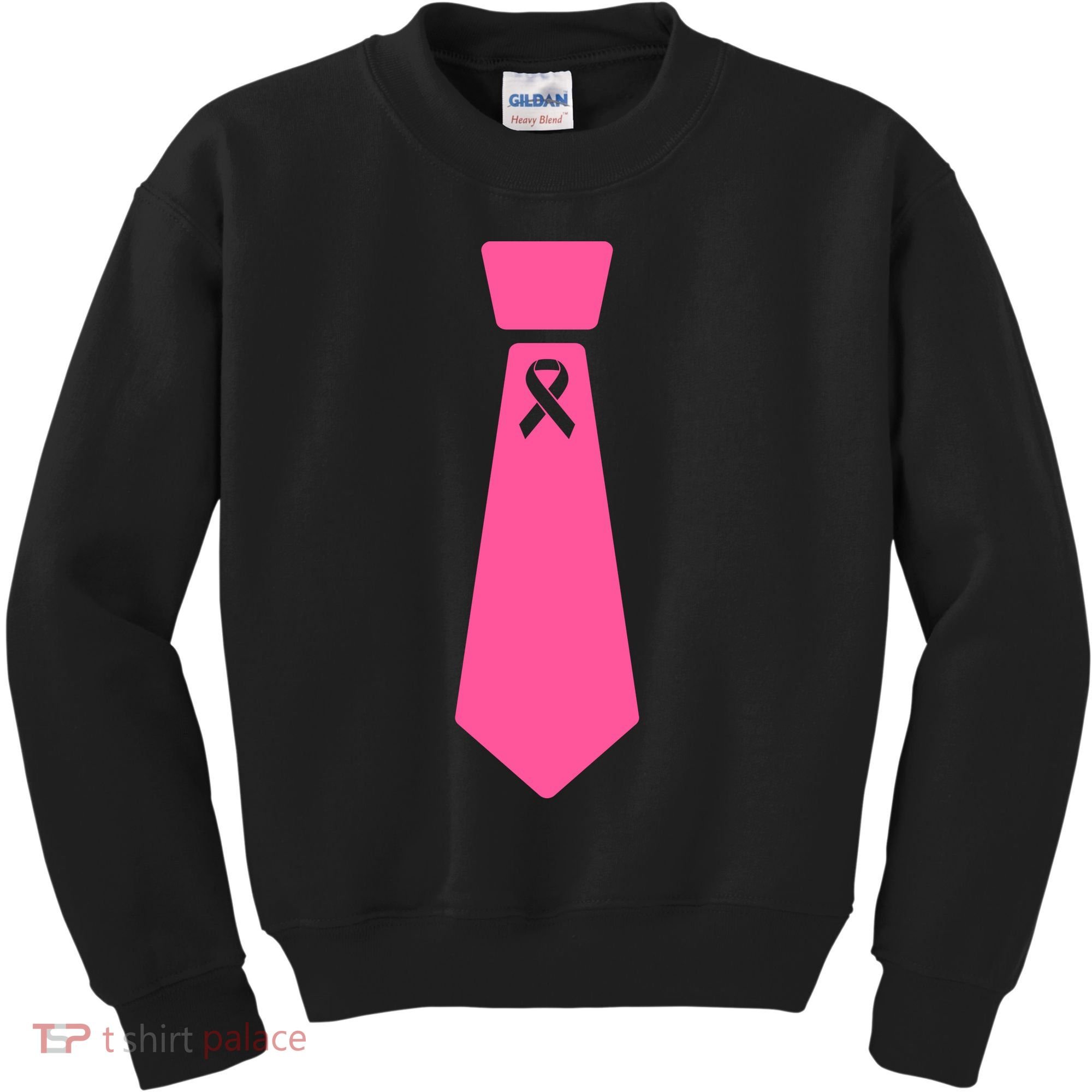 Breast Cancer Awareness Ribbon Tie Kids Sweatshirt