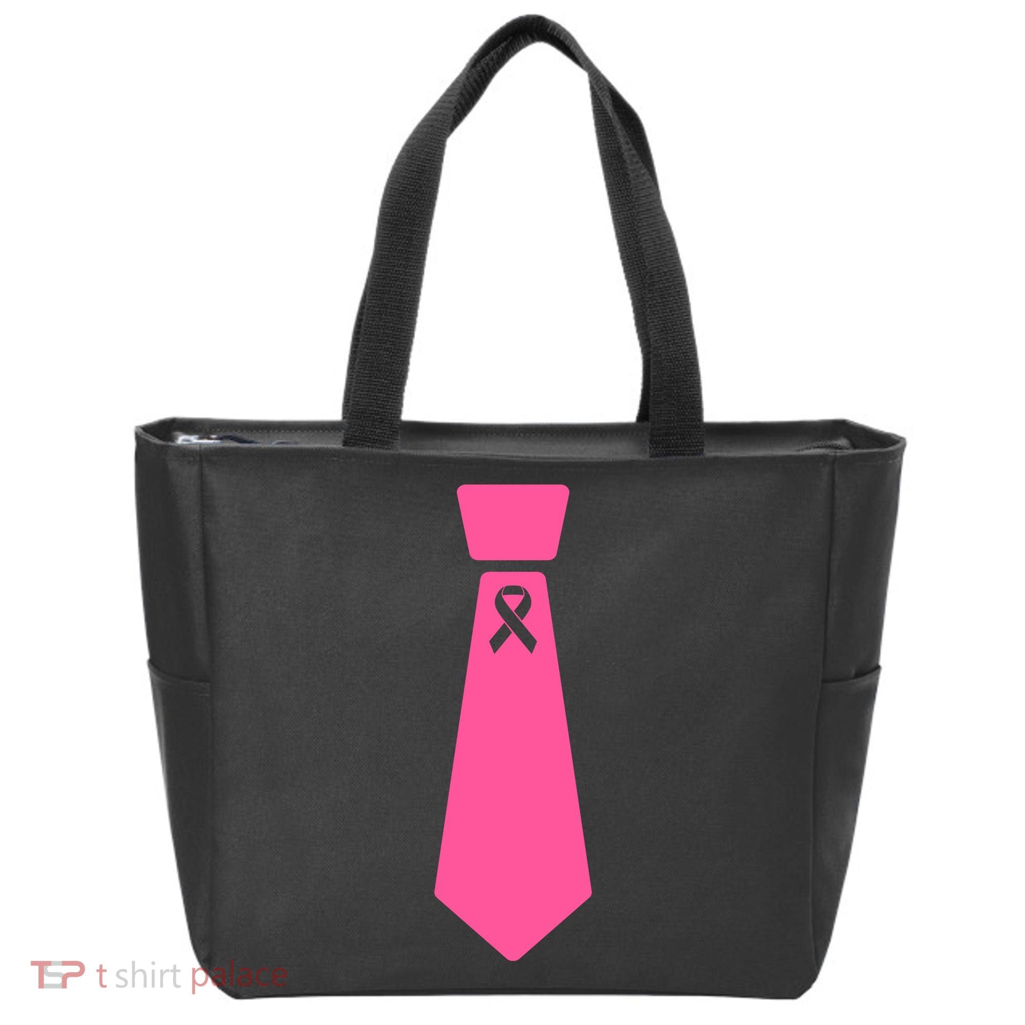 Breast Cancer Awareness Ribbon Tie Tote Bag