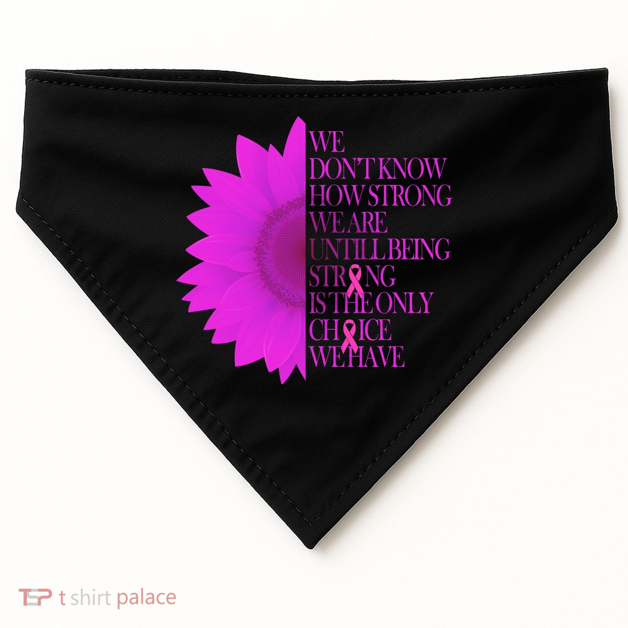 Breast Cancer Awareness Sunflower Quote USA-Made Doggie Bandana