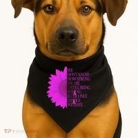 Breast Cancer Awareness Sunflower Quote USA-Made Doggie Bandana thumb 1