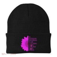 Breast Cancer Awareness Sunflower Quote Beanie thumb 0