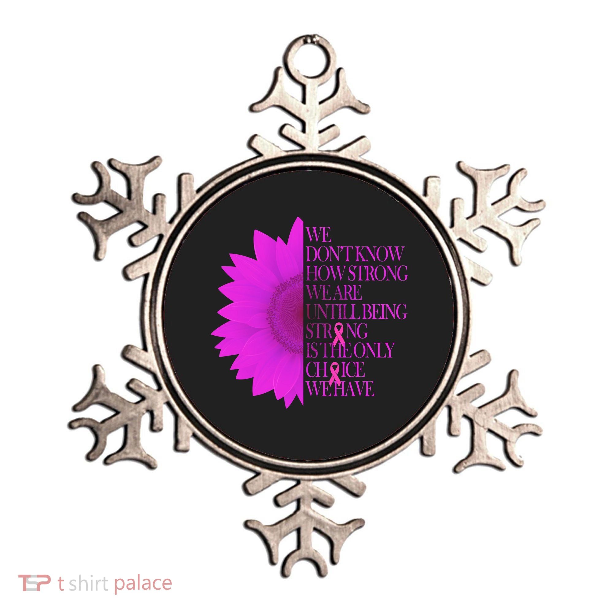 Breast Cancer Awareness Sunflower Quote Ornament