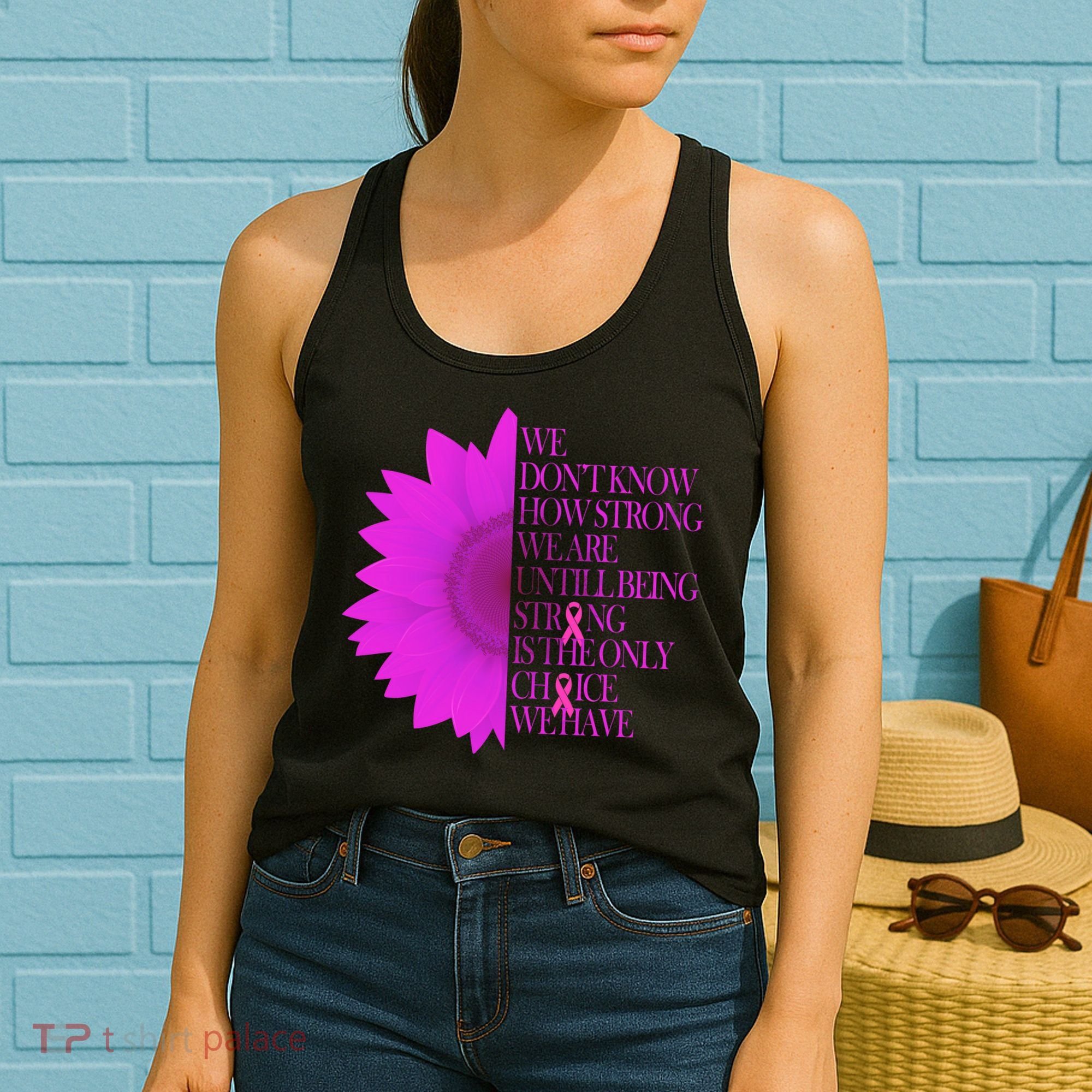 Breast Cancer Awareness Sunflower Quote Women's Tank Top