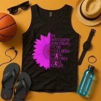Breast Cancer Awareness Sunflower Quote Tank Top thumb 4