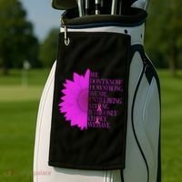 Breast Cancer Awareness Sunflower Quote Golf Towel thumb 2