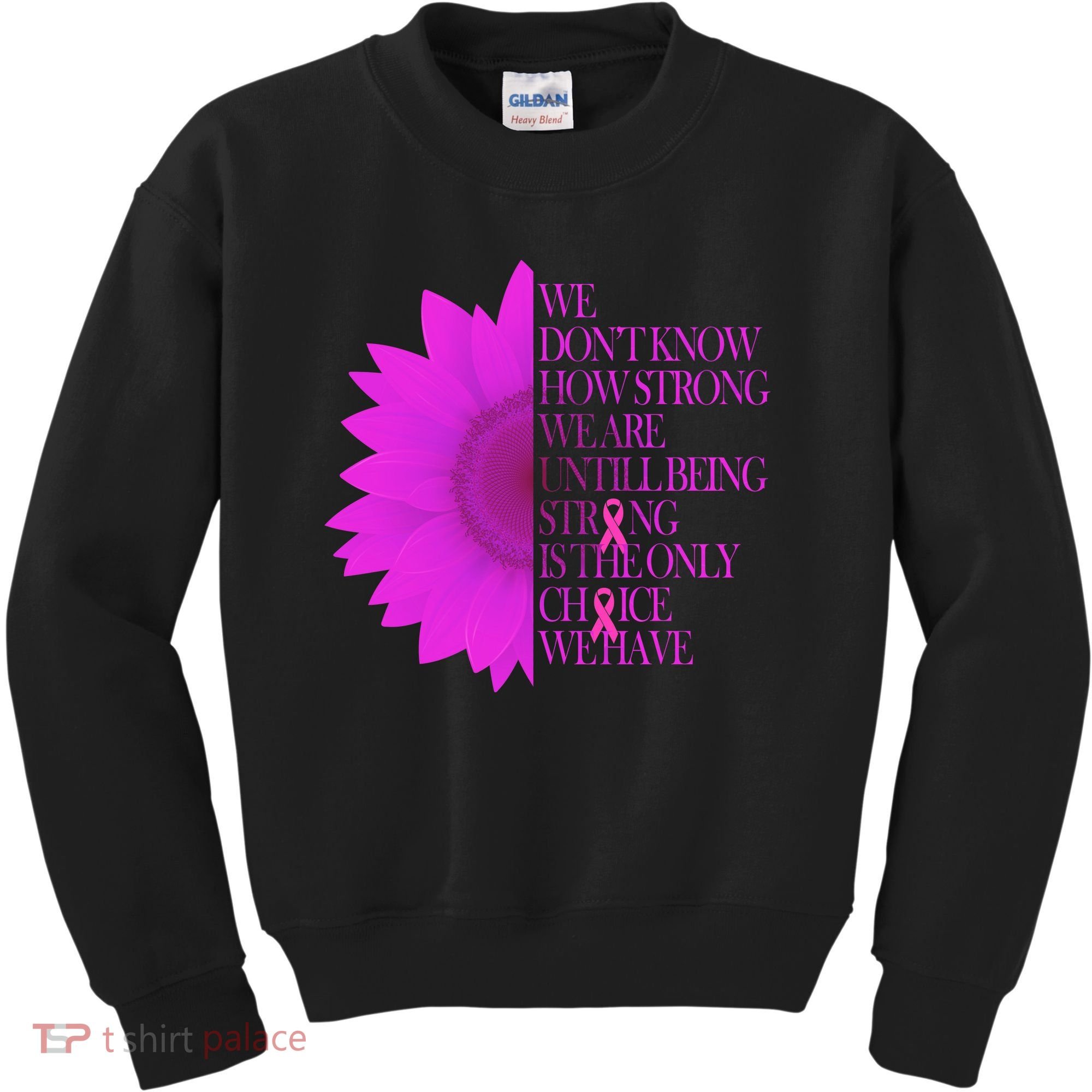 Breast Cancer Awareness Sunflower Quote Kids Sweatshirt