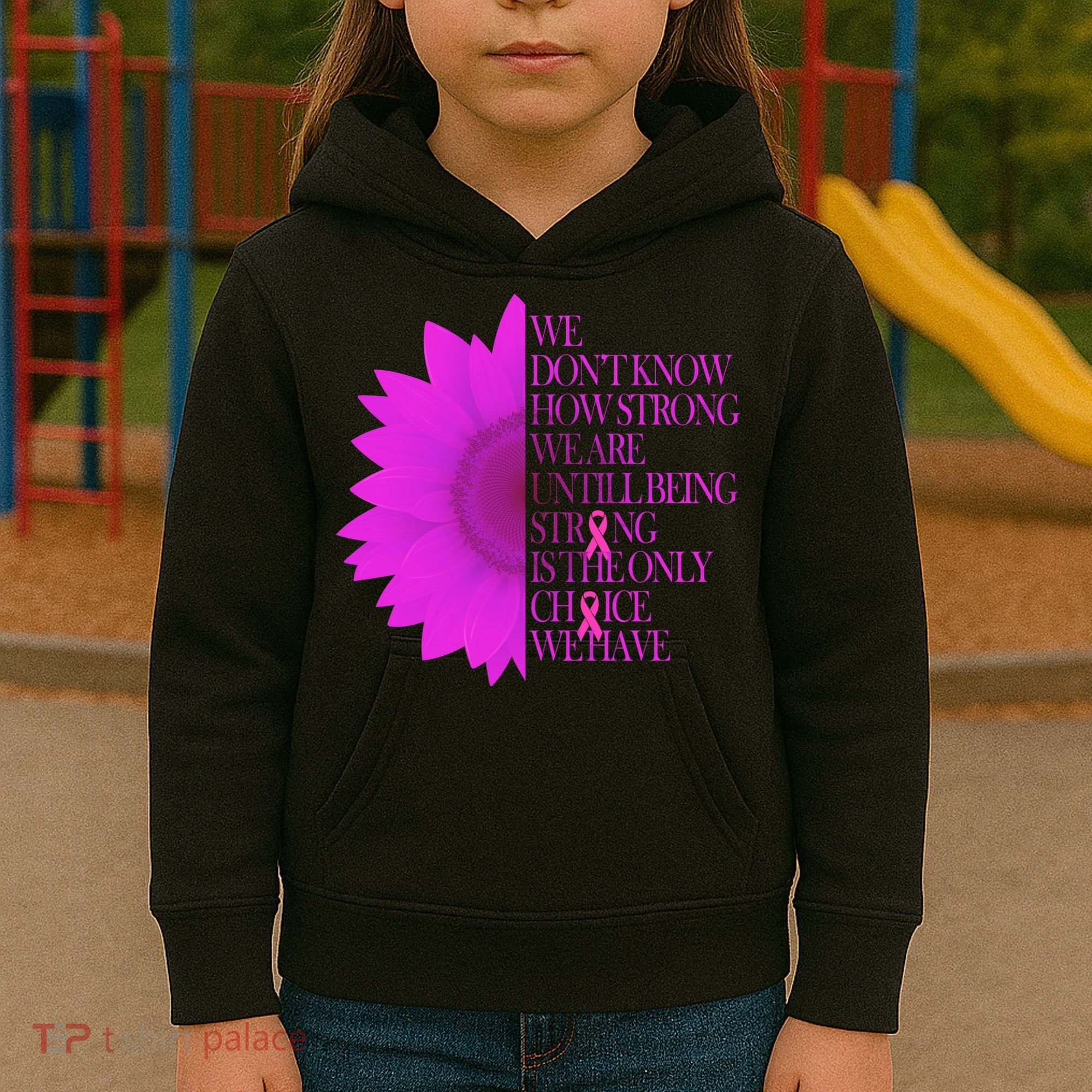 Breast Cancer Awareness Sunflower Quote Kids Hoodie