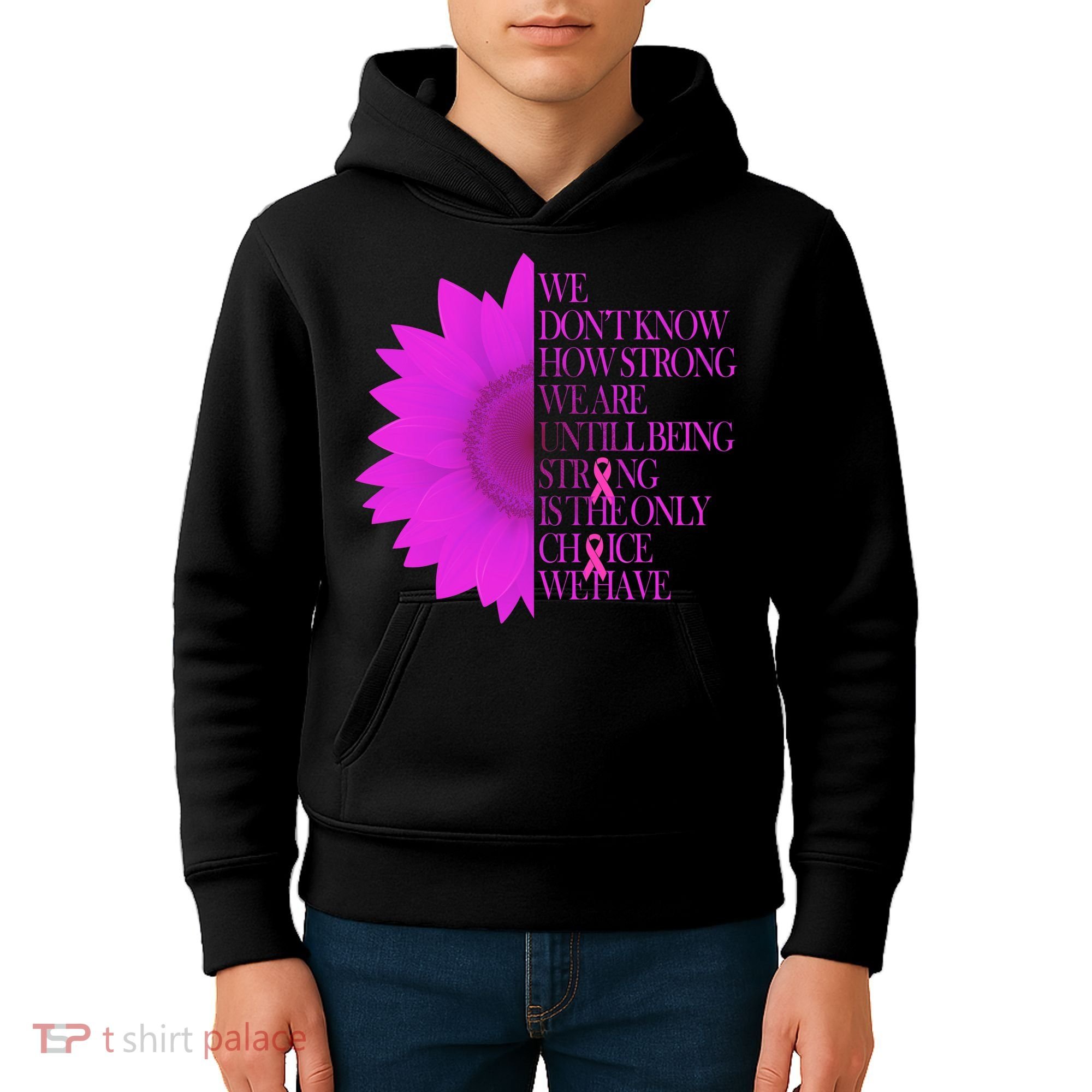 Breast Cancer Awareness Sunflower Quote Kids Hoodie
