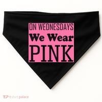 Breast Cancer Awareness Wednesdays We Wear Pink USA-Made Doggie Bandana thumb 0