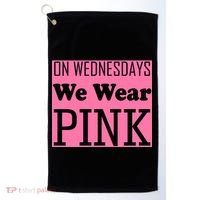Breast Cancer Awareness Wednesdays We Wear Pink Golf Towel thumb 0