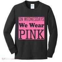 Breast Cancer Awareness Wednesdays We Wear Pink Kids Long Sleeve Shirt thumb 0