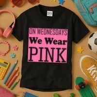 Breast Cancer Awareness Wednesdays We Wear Pink Kids T-Shirt thumb 3