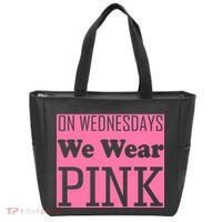 Breast Cancer Awareness Wednesdays We Wear Pink Tote Bag thumb 0